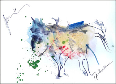 Disegno intitolato "травоядное  herbivo…" da Dima Wilms, Opera d'arte originale, Acquarello