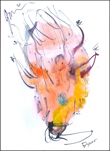 Zeichnungen mit dem Titel "abstract bouquet 87…" von Dima Wilms, Original-Kunstwerk, Gouache