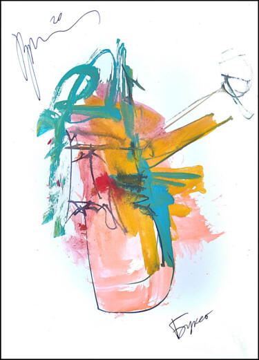 Dessin intitulée "abstract bouquet 218" par Dima Wilms, Œuvre d'art originale, Aquarelle