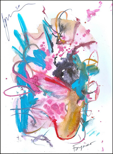 Drawing titled "abstract bouquet 45…" by Dima Wilms, Original Artwork, Watercolor