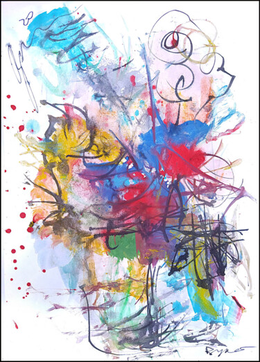 Рисунок под названием "abstract bouquet 576" - Dima Wilms, Подлинное произведение искусства, Гуашь