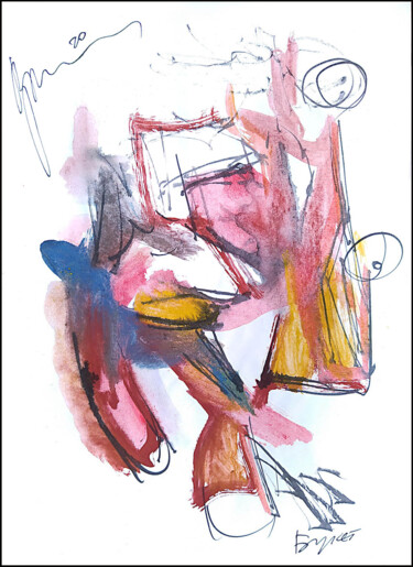 Drawing titled "abstract bouquet 74…" by Dima Wilms, Original Artwork, Gouache