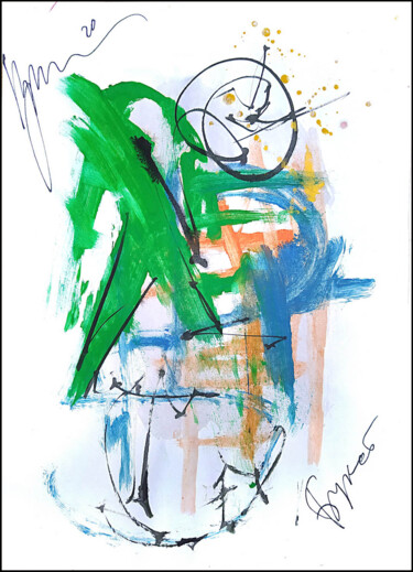 Drawing titled "abstract bouquet 213" by Dima Wilms, Original Artwork, Gouache