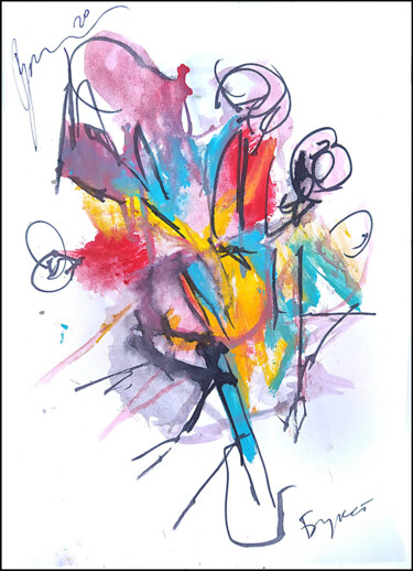 Σχέδιο με τίτλο "abstract bouquet 31" από Dima Wilms, Αυθεντικά έργα τέχνης, Γκουάς