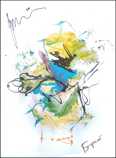 Dessin intitulée "abstract bouquet 24" par Dima Wilms, Œuvre d'art originale, Aquarelle