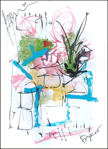 Dibujo titulada "abstract bouquet 85…" por Dima Wilms, Obra de arte original, Gouache