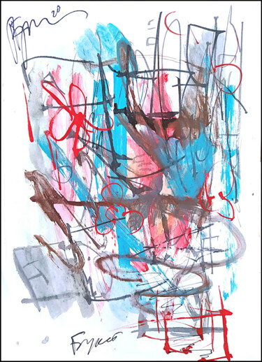 Рисунок под названием "abstract bouquet 08…" - Dima Wilms, Подлинное произведение искусства, Акварель