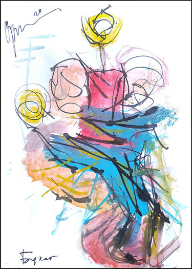 Dibujo titulada "abstract bouquet 21…" por Dima Wilms, Obra de arte original, Acuarela