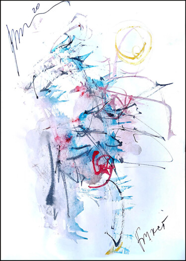 Drawing titled "abstract bouquet 46…" by Dima Wilms, Original Artwork, Watercolor
