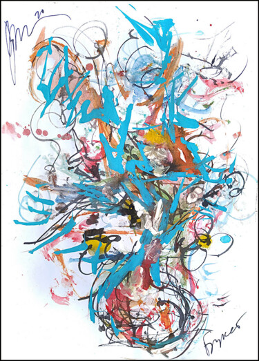 Рисунок под названием "abstract bouquet 46…" - Dima Wilms, Подлинное произведение искусства, Акварель
