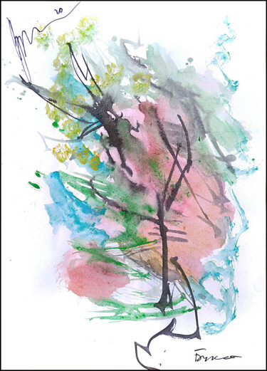 Dessin intitulée "abstract bouquet 322" par Dima Wilms, Œuvre d'art originale, Aquarelle