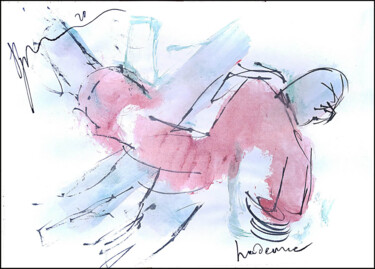 Drawing titled "падение  la chute…" by Dima Wilms, Original Artwork, Gouache