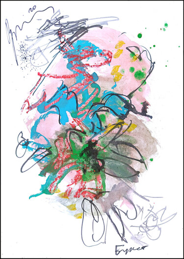Рисунок под названием "abstract bouquet 7" - Dima Wilms, Подлинное произведение искусства, Гуашь