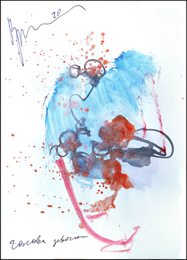 Dessin intitulée "голова девочки  tet…" par Dima Wilms, Œuvre d'art originale, Gouache