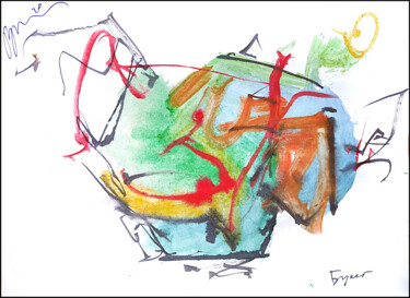 Drawing titled "abstract bouquet 742" by Dima Wilms, Original Artwork, Gouache