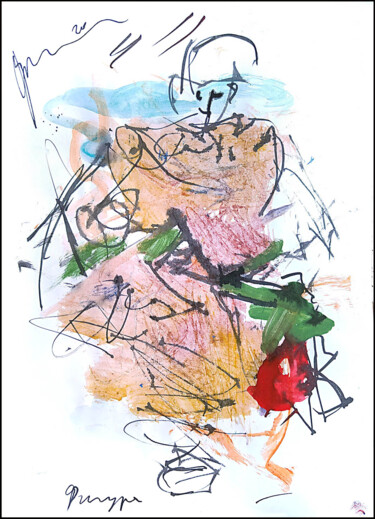 Рисунок под названием "фигура   figure   c…" - Dima Wilms, Подлинное произведение искусства, Гуашь