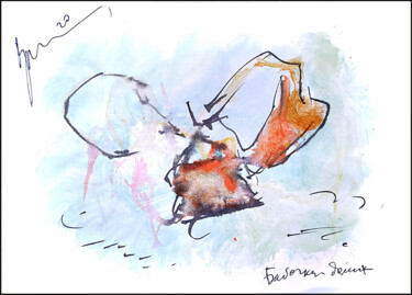 Drawing titled "butterfly like a ho…" by Dima Wilms, Original Artwork, Gouache
