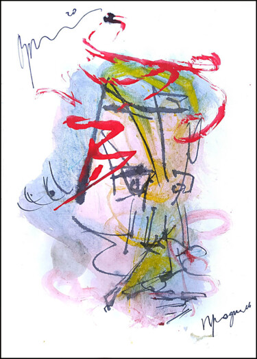 Рисунок под названием "профиль   profil  p…" - Dima Wilms, Подлинное произведение искусства, Гуашь