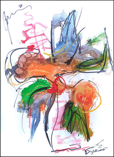 Рисунок под названием "abstract bouquet 86…" - Dima Wilms, Подлинное произведение искусства, Гуашь