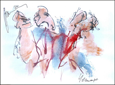 Рисунок под названием "четыре  four  quatr…" - Dima Wilms, Подлинное произведение искусства, Акварель