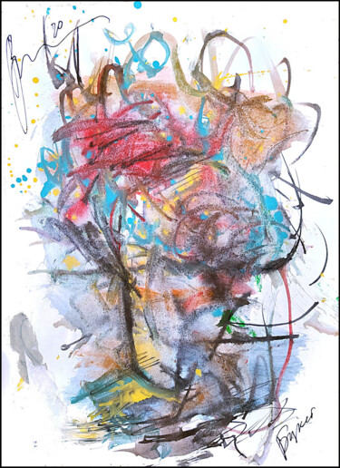 Disegno intitolato "abstract bouquet 86…" da Dima Wilms, Opera d'arte originale, Gouache