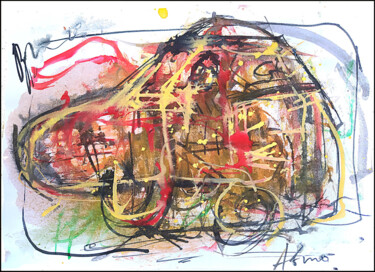 Drawing titled "авто auto 23" by Dima Wilms, Original Artwork, Gouache