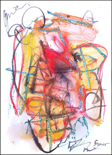 Dibujo titulada "abstract bouquet 423" por Dima Wilms, Obra de arte original, Gouache