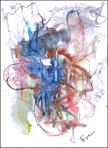 Zeichnungen mit dem Titel "abstract bouquet 34…" von Dima Wilms, Original-Kunstwerk, Gouache