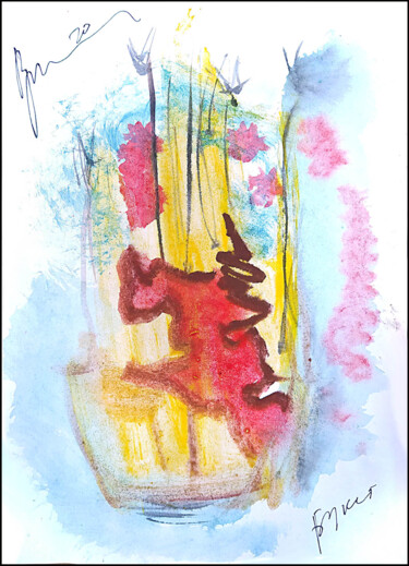 Drawing titled "abstract bouquet 177" by Dima Wilms, Original Artwork, Gouache