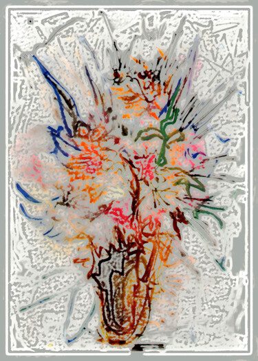Arts numériques intitulée "abstract bouquet 42…" par Dima Wilms, Œuvre d'art originale, Travail numérique 2D