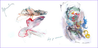 Arts numériques intitulée "running after an an…" par Dima Wilms, Œuvre d'art originale, Aquarelle