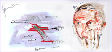 Arte digitale intitolato "love planes   avion…" da Dima Wilms, Opera d'arte originale, Acquarello