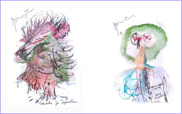 Digitale Kunst mit dem Titel "fabulous doctor and…" von Dima Wilms, Original-Kunstwerk, Aquarell