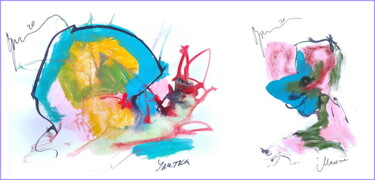Arts numériques intitulée "boy and snail   gar…" par Dima Wilms, Œuvre d'art originale, Aquarelle