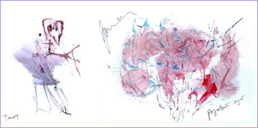 Arts numériques intitulée "danseuse et rosier…" par Dima Wilms, Œuvre d'art originale, Aquarelle