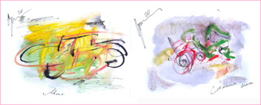 Arts numériques intitulée "bike broke down, we…" par Dima Wilms, Œuvre d'art originale, Aquarelle