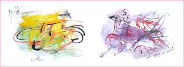 Digitale Kunst getiteld "racing - by car, do…" door Dima Wilms, Origineel Kunstwerk, Aquarel