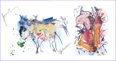Arts numériques intitulée "this herbivore does…" par Dima Wilms, Œuvre d'art originale, Aquarelle