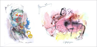 Arte digitale intitolato "spouses are resting…" da Dima Wilms, Opera d'arte originale, Acquarello