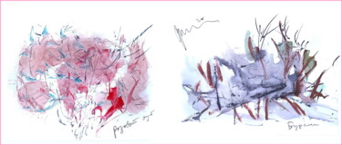 Arts numériques intitulée "rose bush next to w…" par Dima Wilms, Œuvre d'art originale, Aquarelle