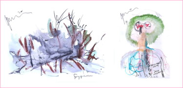 Digitale Kunst mit dem Titel "the fabulous doctor…" von Dima Wilms, Original-Kunstwerk, Aquarell