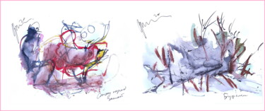 Digitale Kunst mit dem Titel "I sit in front of t…" von Dima Wilms, Original-Kunstwerk, Aquarell