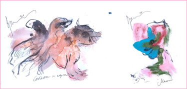 「dog and devils - th…」というタイトルのデジタルアーツ Dima Wilmsによって, オリジナルのアートワーク, 水彩画
