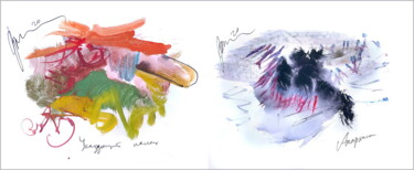 Arts numériques intitulée "pointing finger - a…" par Dima Wilms, Œuvre d'art originale, Aquarelle