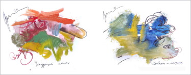 Arts numériques intitulée "pointing finger - f…" par Dima Wilms, Œuvre d'art originale, Aquarelle