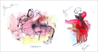 Digitale Kunst getiteld "Freddie begging hea…" door Dima Wilms, Origineel Kunstwerk, Aquarel