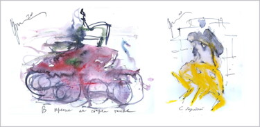 Arts numériques intitulée "in a chair on an ol…" par Dima Wilms, Œuvre d'art originale, Aquarelle