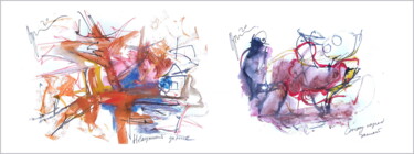 Arte digitale intitolato "I'm sitting in fron…" da Dima Wilms, Opera d'arte originale, Acquarello