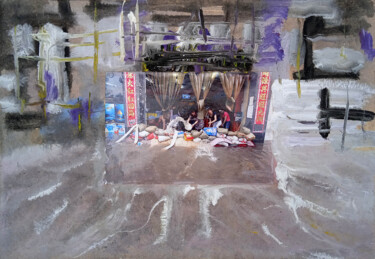 Arts numériques intitulée "asian flood    inon…" par Dima Wilms, Œuvre d'art originale, Acrylique