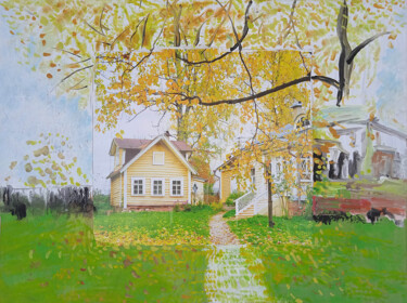 Painting titled "усадьба  estate  do…" by Dima Wilms, Original Artwork, Acrylic